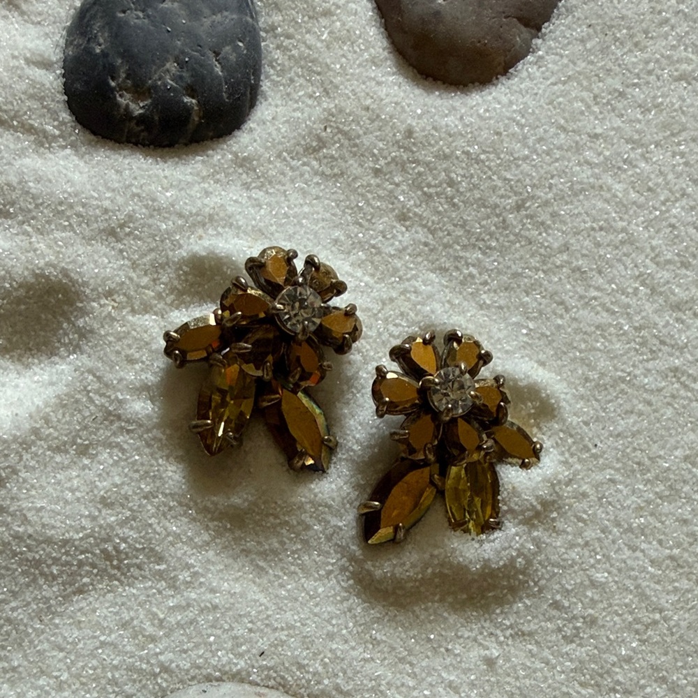J. Crew Gold Crystal Earrings